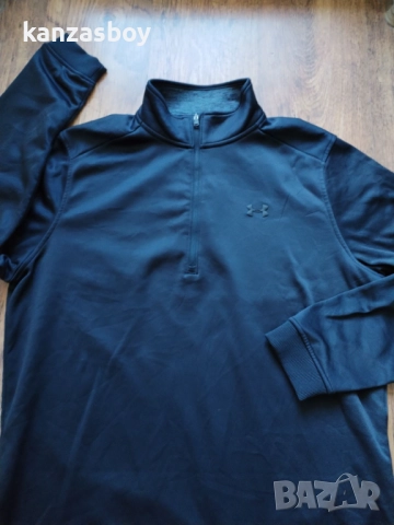  Under ARMOUR FLEECE 1/2 ZIP - страхотна мъжка блуза КАТО НОВА Л, снимка 6 - Спортни дрехи, екипи - 52756358