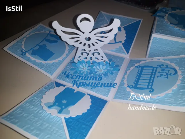 Експлодираща кутия с обувки за паричен подарък за прохождане на бебе, прощъпулник, кръщене, снимка 16 - Подаръци за кръщене - 37798325