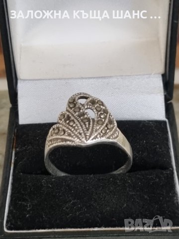 Сребърен пръстен с маркизити , снимка 3 - Пръстени - 41606252