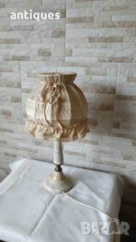 Голяма стара мраморна лампа - нощна лампа - 1970 година, снимка 5 - Антикварни и старинни предмети - 35826840