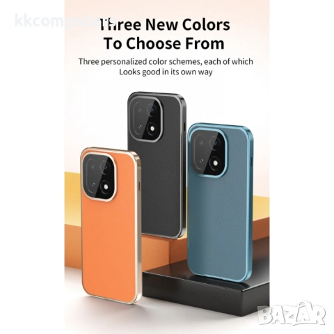 Магнитен калъф с закалено стъкло и кожен гръб за OnePlus 15 5G, снимка 3 - Калъфи, кейсове - 53703360