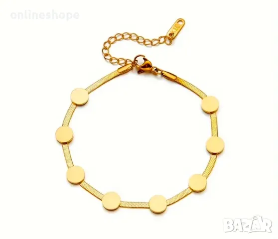 Гривна от неръждаема стомана с 18к златно покритие, снимка 4 - Гривни - 49098445