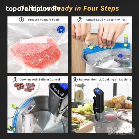 Уред за Су Вид готвене INKBIRD WIFI Sous Vide,Гаранция, снимка 5 - Кухненски роботи - 53814550