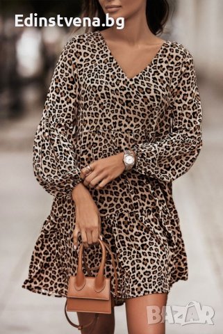 Дамска рокля с леопардов десен, снимка 3 - Рокли - 39466666