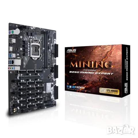 Чисто нова ASUS B250 Mining Expert дънна платка за майнинг - 24 месеца гаранция, 4 бр.