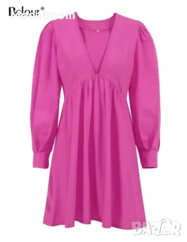 Лека дамска рокля в два цвята , снимка 3 - Рокли - 48077806