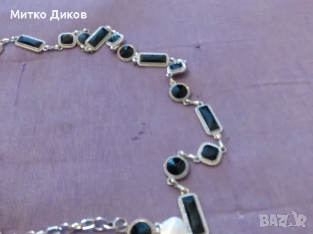 Колие от черен оникс, снимка 2 - Колиета, медальони, синджири - 55791202