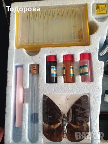 Микроскоп с комплект принадлежности в куфар., снимка 4 - Антикварни и старинни предмети - 50131056