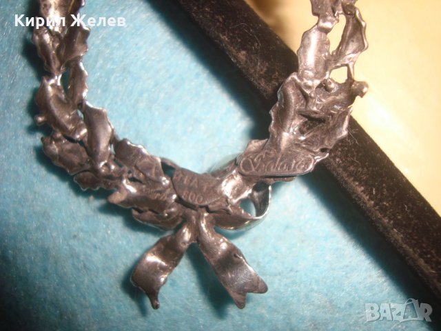СТАРО АРТ ДЕКО ВИНТИДЖ УКРАШЕНИЕ СРЕБРО 800 с МНОГО ПЕЧАТИ ЮВЕЛИРНА ИЗРАБОТКА РЯДЪК ПЕНДАНТ 26335, снимка 8 - Антикварни и старинни предмети - 34854639