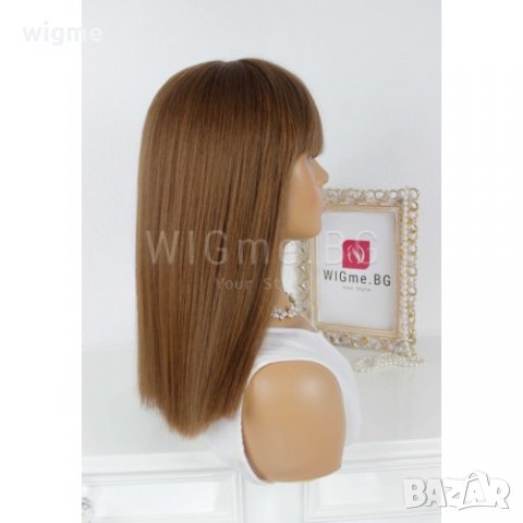 НОВА Къса кестенява перука с бретон Дона, снимка 4 - Аксесоари за коса - 26128616