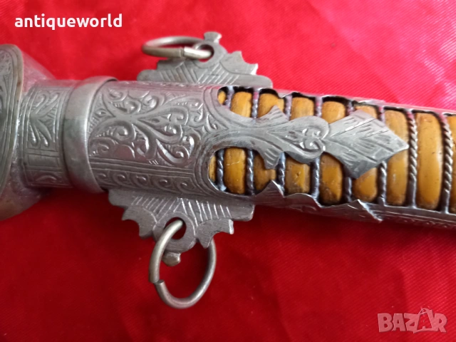 Голяма Сребърна Мароканска КУМАЯ. Ханджар Кинджал, снимка 3 - Антикварни и старинни предмети - 53041374
