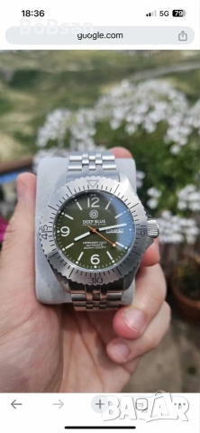 Deep Blue Defender 1000 44 mm Green Dial, снимка 2 - Мъжки - 52580614