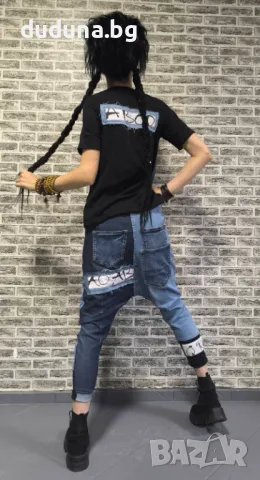 Нов страхотен дамски сет дънкови потури и тениска в стил дудуна!, снимка 2 - Комплекти - 50235559