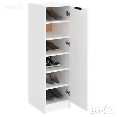 vidaXL Шкаф за обувки, бял, 30x35x100 см, инженерно дърво, снимка 4 - Скринове - 56147951