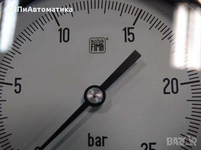 Манометър Nuova Fima Ф 100, 25 bar, снимка 4 - Резервни части за машини - 34464359