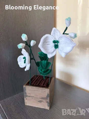 Орхидея от плюшена тел, снимка 2 - Подаръци за жени - 50317149