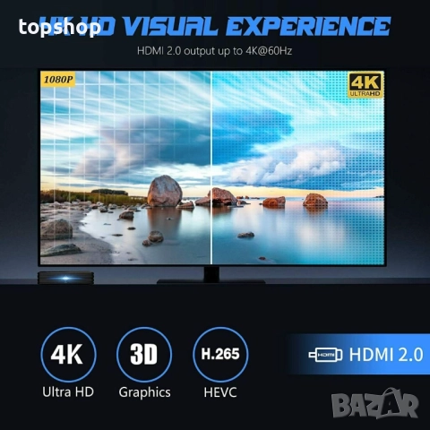 Нов проверен ТВ бокс с Android 10.0 IPTV 4k Full HD 1080p 4gb 64gb Ram Smart Decoder Wifi R25 ..., снимка 3 - Телевизори - 52287367