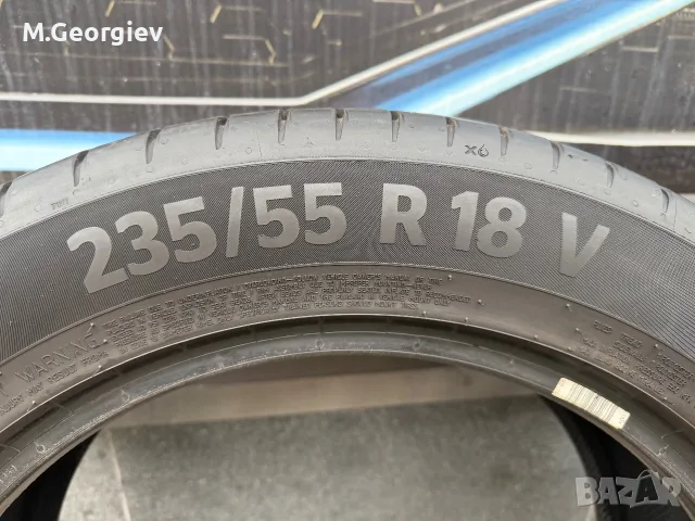 4бр. ВИСОКОСКОРОСТНИ ЛЕТНИ ГУМИ CONTINENTAL PREMIUM CONTACT-7  235/55/18 100V- 6,8 mm  DOT 09/23, снимка 8 - Гуми и джанти - 56235643