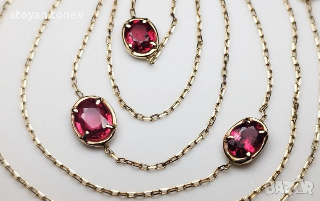 УНИКАЛНО ДИЗАЙНЕРСКО БИЖУ – МНОГОФУНКЦИОНАЛНО КОЛИЕ/ГРИВНА С 3 НАТУРАЛНИ ВИВИД ЧЕРВЕНИ РУБИНА! 