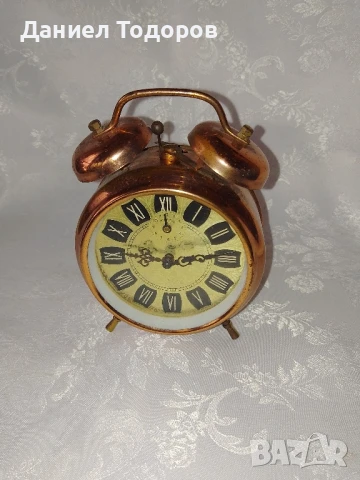 Стар Германски Механичен Будилник - Работи и Звъни с Камбани, снимка 7 - Антикварни и старинни предмети - 51429682