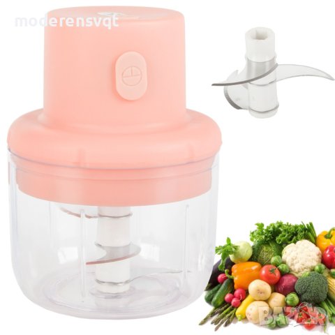 ДОМАШЕН ЕЛЕКТРИЧЕСКА БЕЗЖИЧЕН МИНИ КУХНЕНСКИ ЧОПЪР ЗА МЕСО,ЧЕСЪН ЗЕЛЕНЧУЦИ И ДР., снимка 2 - Чопъри и пасатори - 40752356