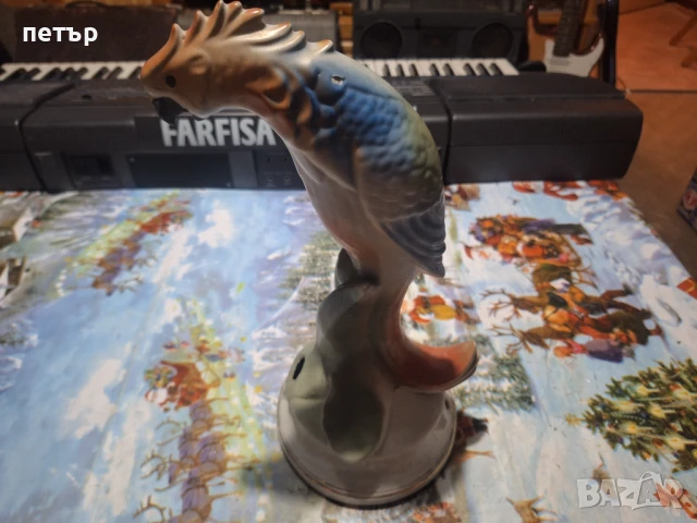 Рядка българска лампа порцелан Папагал, снимка 2 - Статуетки - 51085373