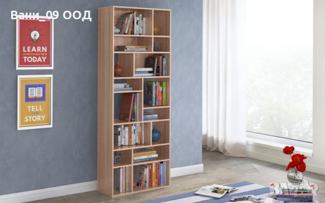 Висока етажерка в цвят дъб сонома