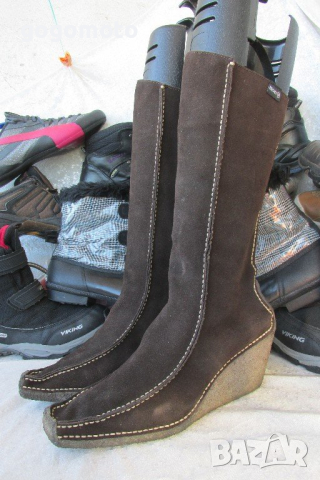 дамски ботуши BRONX® original, платформа, N- 40- 41, 100% естествен велур, GOGOMOTO.BAZAR.BG®, снимка 4 - Дамски ботуши - 20859742