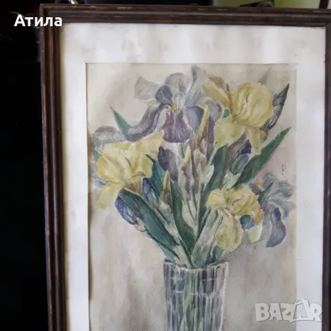 картина акварел 63/39 см, снимка 2 - Картини - 49855257