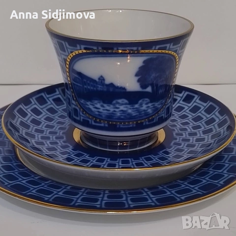 Руски порцелан ИФЗ троен сет за чай 