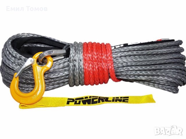 Синтетично въже за лебедки "PowerLine" 28M/8мм,9мм,10мм/ с кука - НОВИ