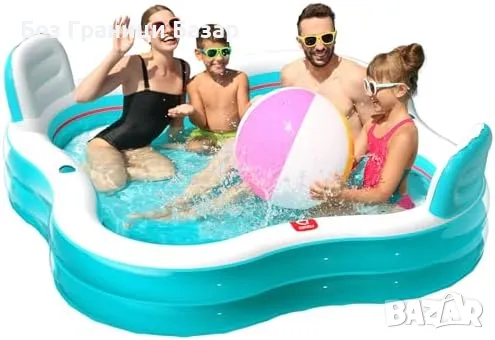 Нов Надуваем басейн QPAU с облегалки – двор/градина, възрастни/деца