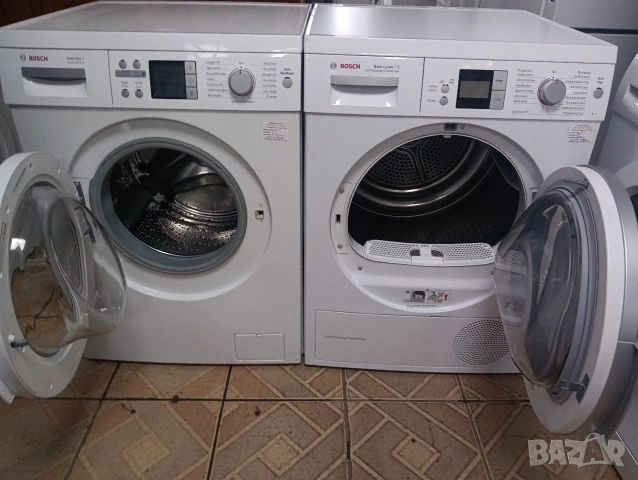Комплект пералня и сушилня с термопомпа Бош Bosch с две години гаранция!, снимка 2 - Перални - 53290374