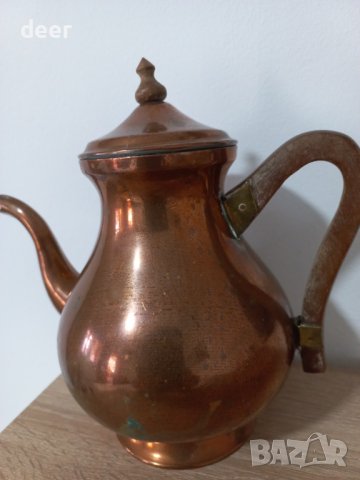 Старинен чайник  от мед, снимка 2 - Съдове за готвене - 44254716