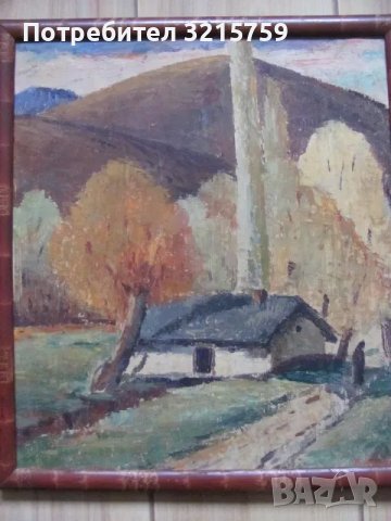 Картина на известния Борис Колев , масло, картон , подписана, снимка 2 - Картини - 48078692