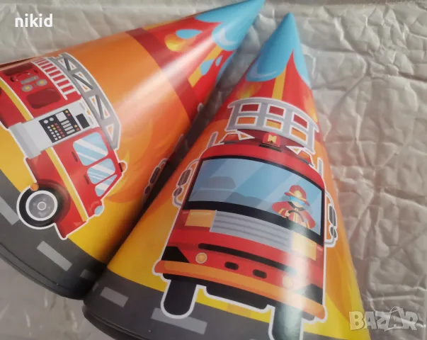 Пожарна пожарникарска кола картонена парти шапка шапки рожден ден