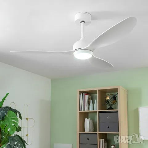 Лампа с вентилатор за таван / Таванен вентилатор с лампа - Два цвята, снимка 1