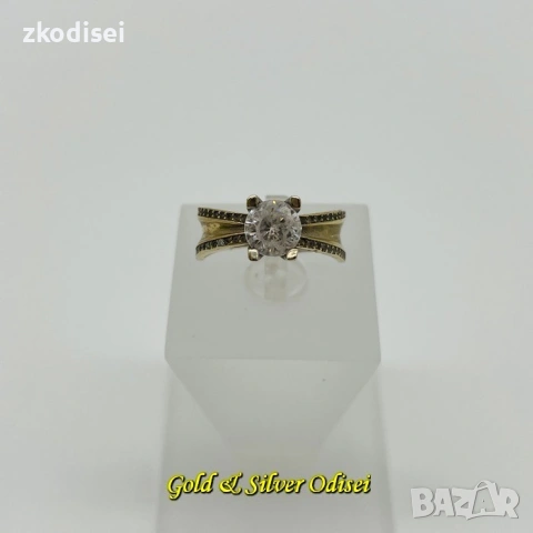 ЗЛАТЕН ПРЪСТЕН 3,2ГР. РАЗМЕР:55 14КР. ПРОБА:585 МОДЕЛ:4933-1