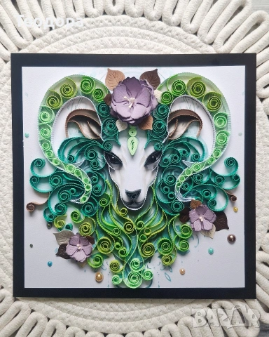 Квилинг пано за зодия Овен, снимка 2 - Пана - 53579202