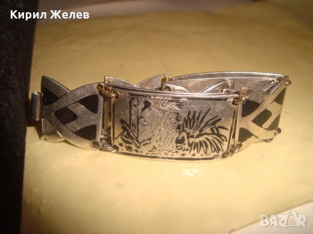 СТАРИННА АРАБСКА СРЕБЪРНА с НИЕЛО РЪЧНО ХУДОЖЕСТВЕНО ОРНАМЕНТИРАНА ГРИВНА УНИКАТ МАЙСТОРСКА 25702, снимка 9 - Антикварни и старинни предмети - 35859106