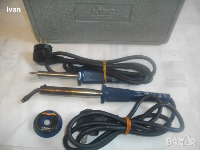 НЕМСКИ ЕЛЕКТРИЧЕСКИ ПОЯЛНИК 2 БРОЯ КОМПЛЕКТ 25W/80W KING CRAFT В КУФАРЧЕ, снимка 16 - Поялници и запояване - 48788800