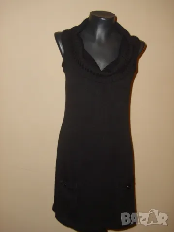 Рокля / туника - плетиво в черно, снимка 4 - Рокли - 49169873