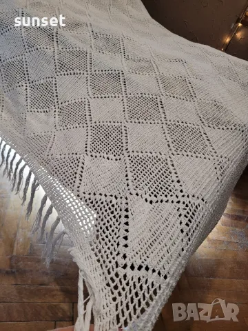 ръчно плетена покривка за голяма спалня , бяла, снимка 10 - Декорация за дома - 50269277