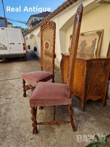Страхотен чифт антикварни трапезни столове Чипъндейл , снимка 7 - Столове - 47667759