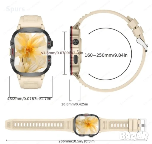 Смарт часовник - Wireless Call, снимка 4 - Смарт гривни - 51643107
