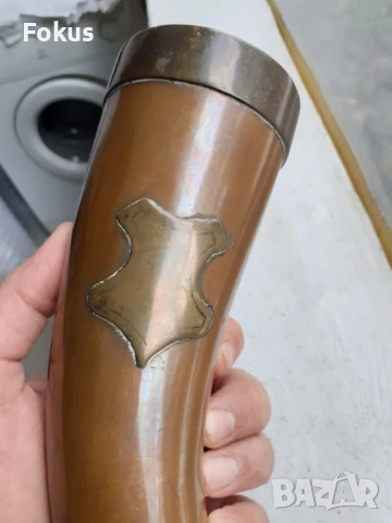 Страхотен голям масивен меден рог - бакър - Уникат, снимка 5 - Антикварни и старинни предмети - 50978479