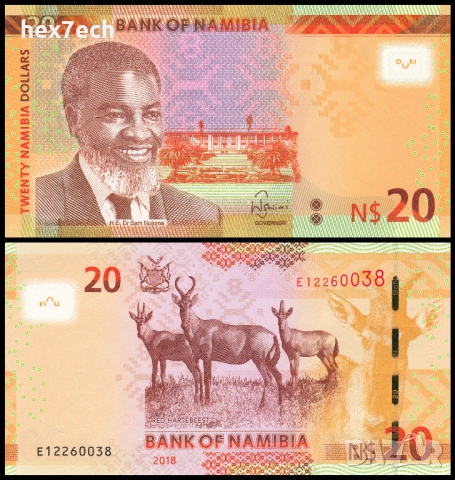 ❤️ ⭐ Намибия 2018 20 долара UNC нова ⭐ ❤️