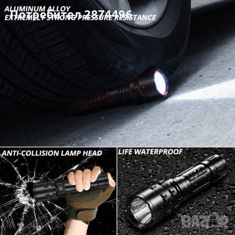 2720  мощен LED фенер от ново поколение XHP50, снимка 14 - Друга електроника - 35801173