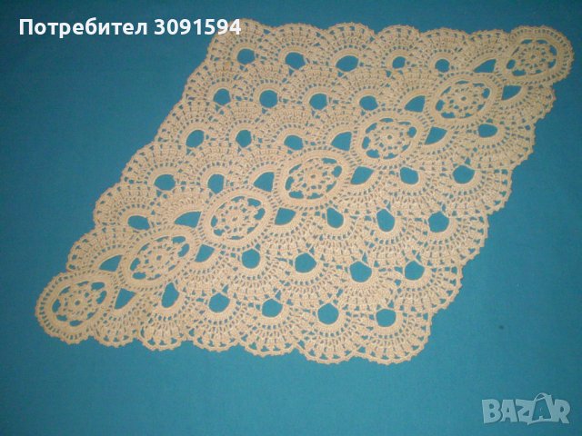 Плетена на една кука покривчица  цвят екрю, снимка 4 - Други ценни предмети - 41940624