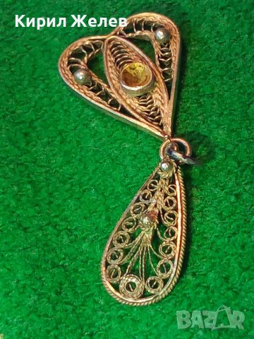 ДИАМАНТЕНА СРЕБЪРНА СТАРИННА ФИЛИГРАННА ВИСУЛКА РЪЧНА ИЗРАБОТКА 19444, снимка 6 - Антикварни и старинни предмети - 31578503